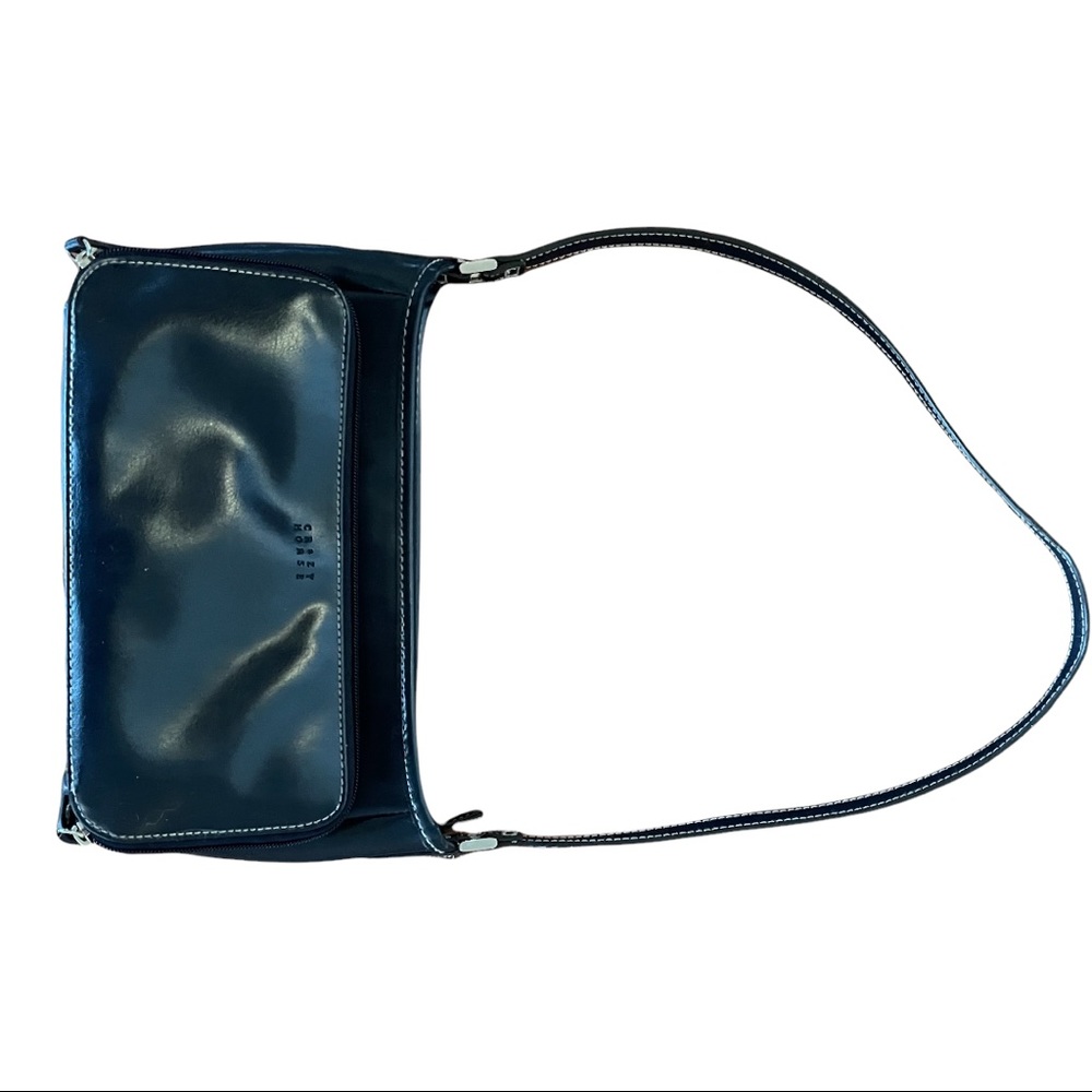 Crazy horse dark navy blue Color Leather Shoulder Bag